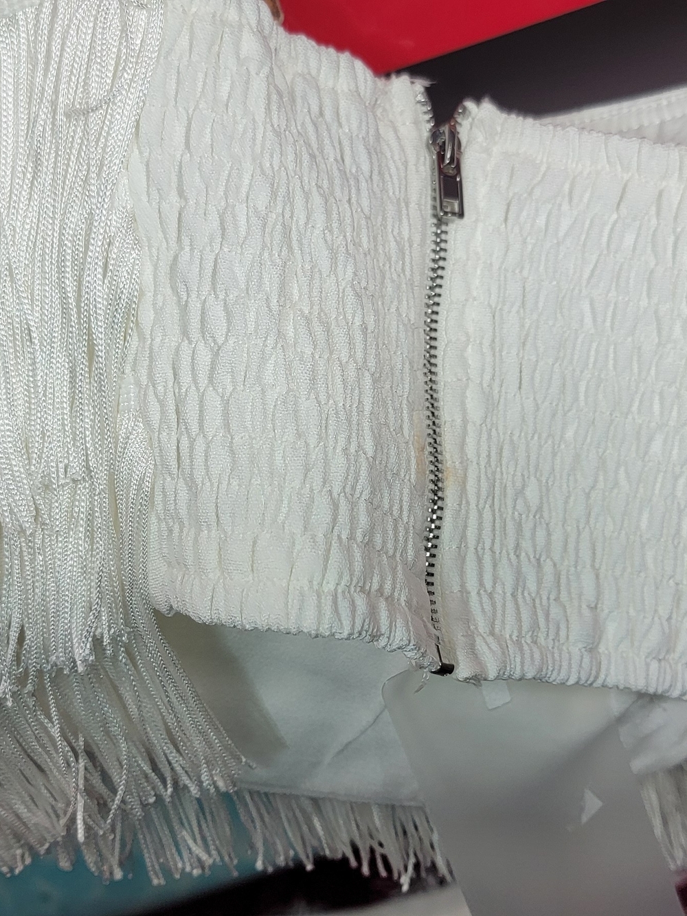 Endless Rose White Fringe Tiered Mini Skirt Set Size XS - Picture 6 of 6
